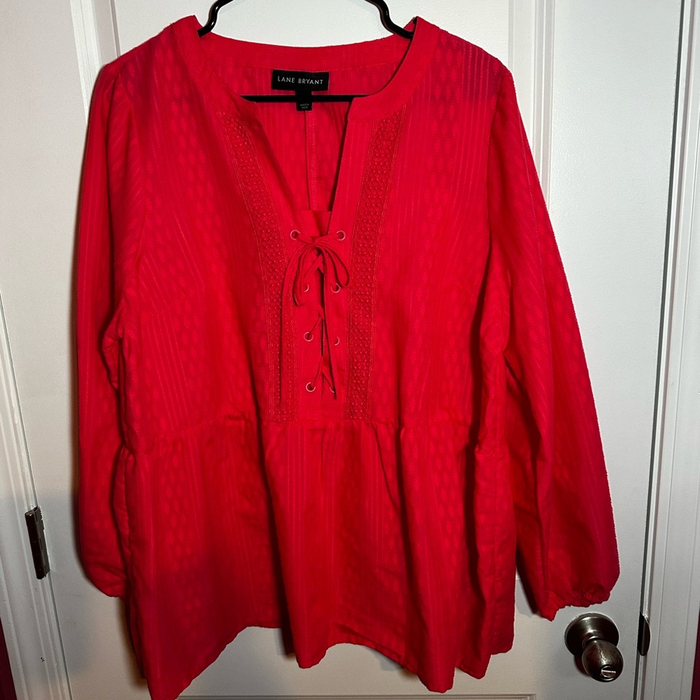 Pink long sleeve Lane Bryant Blouse